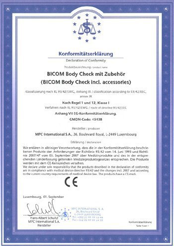 Certifikát BICOM BC